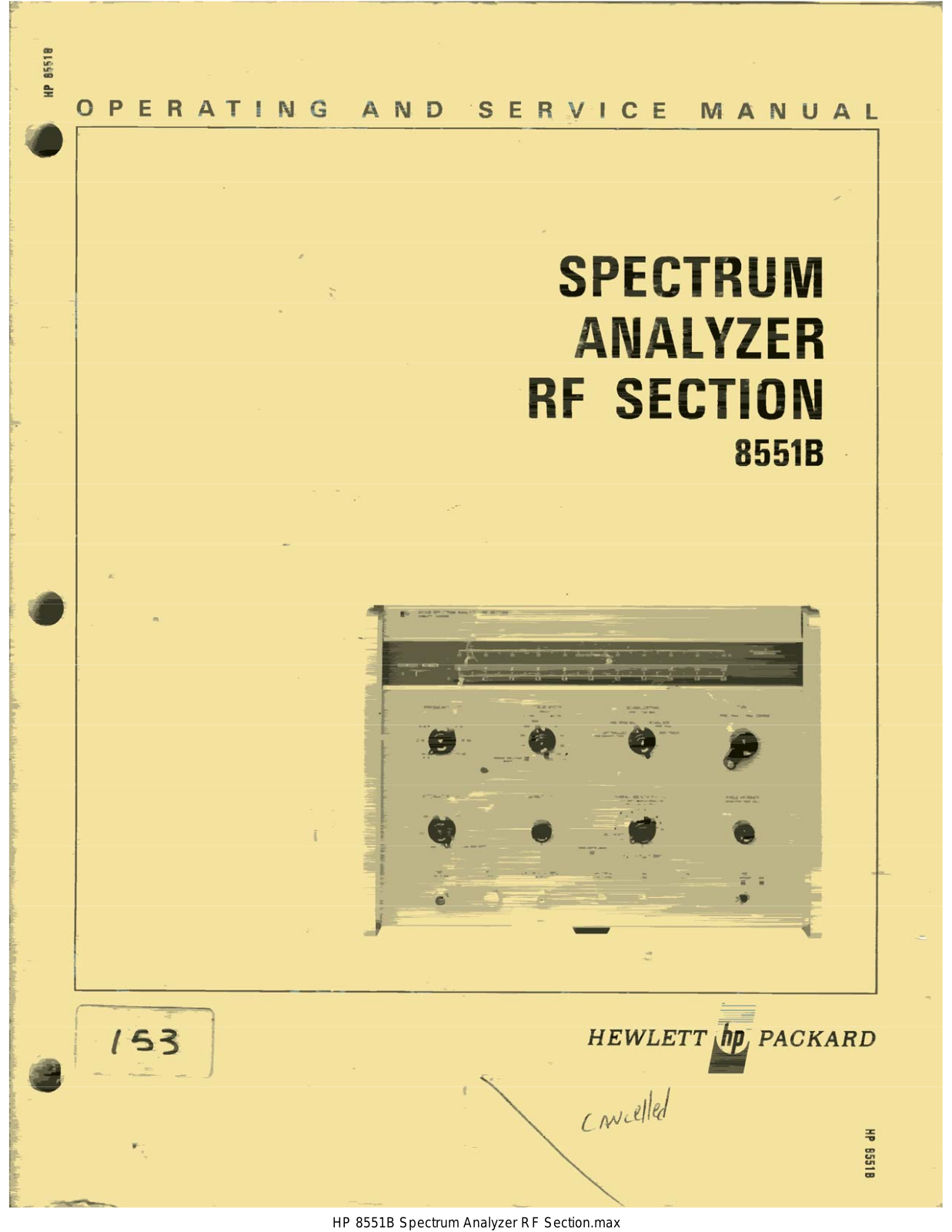 HP 8551b schematic