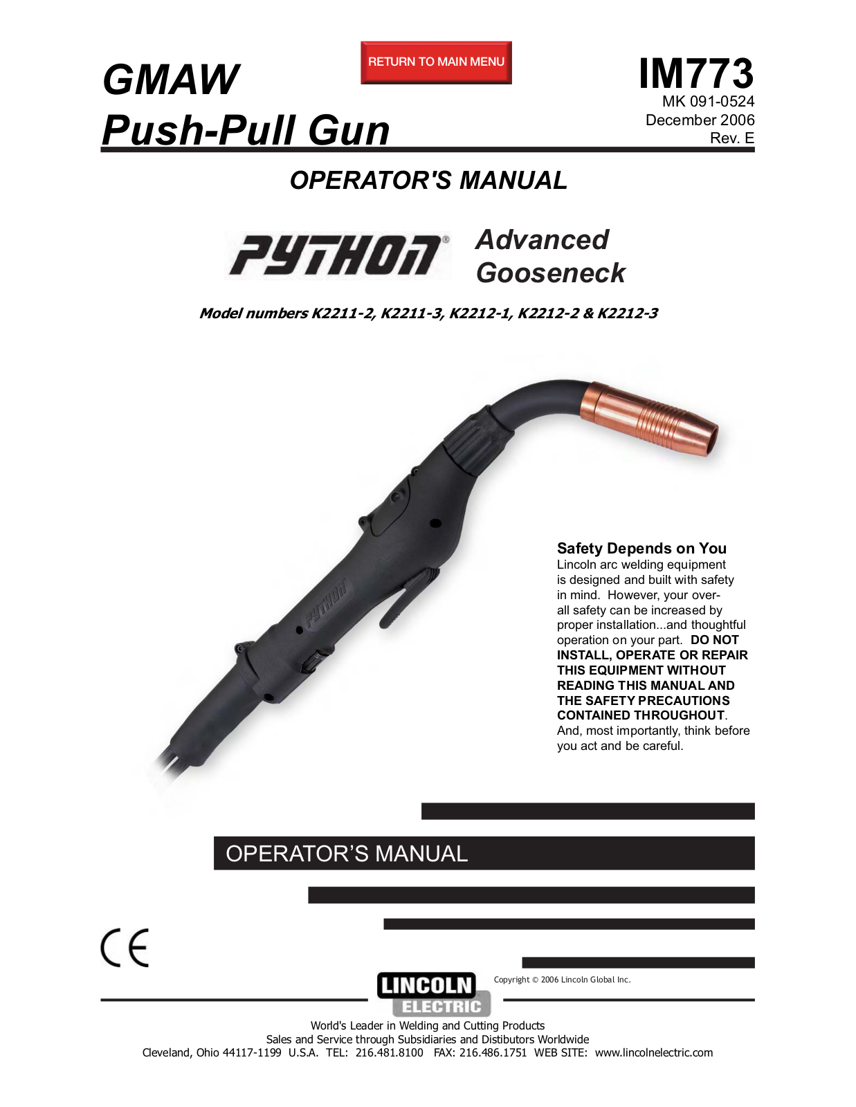 Lincoln Electric IM773 User Manual