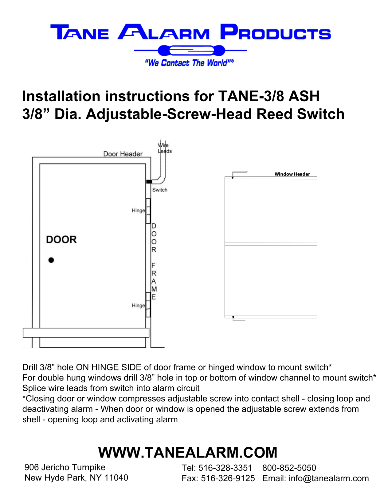 Tane TANE-3-8-ASH Installation Instructions