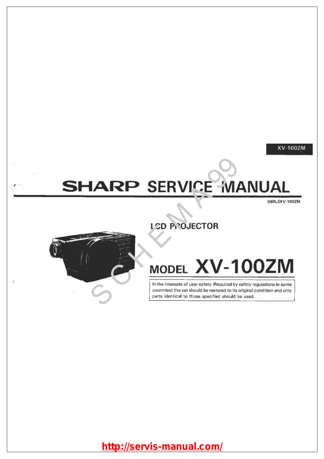 Sharp XV-100ZM Service Manual