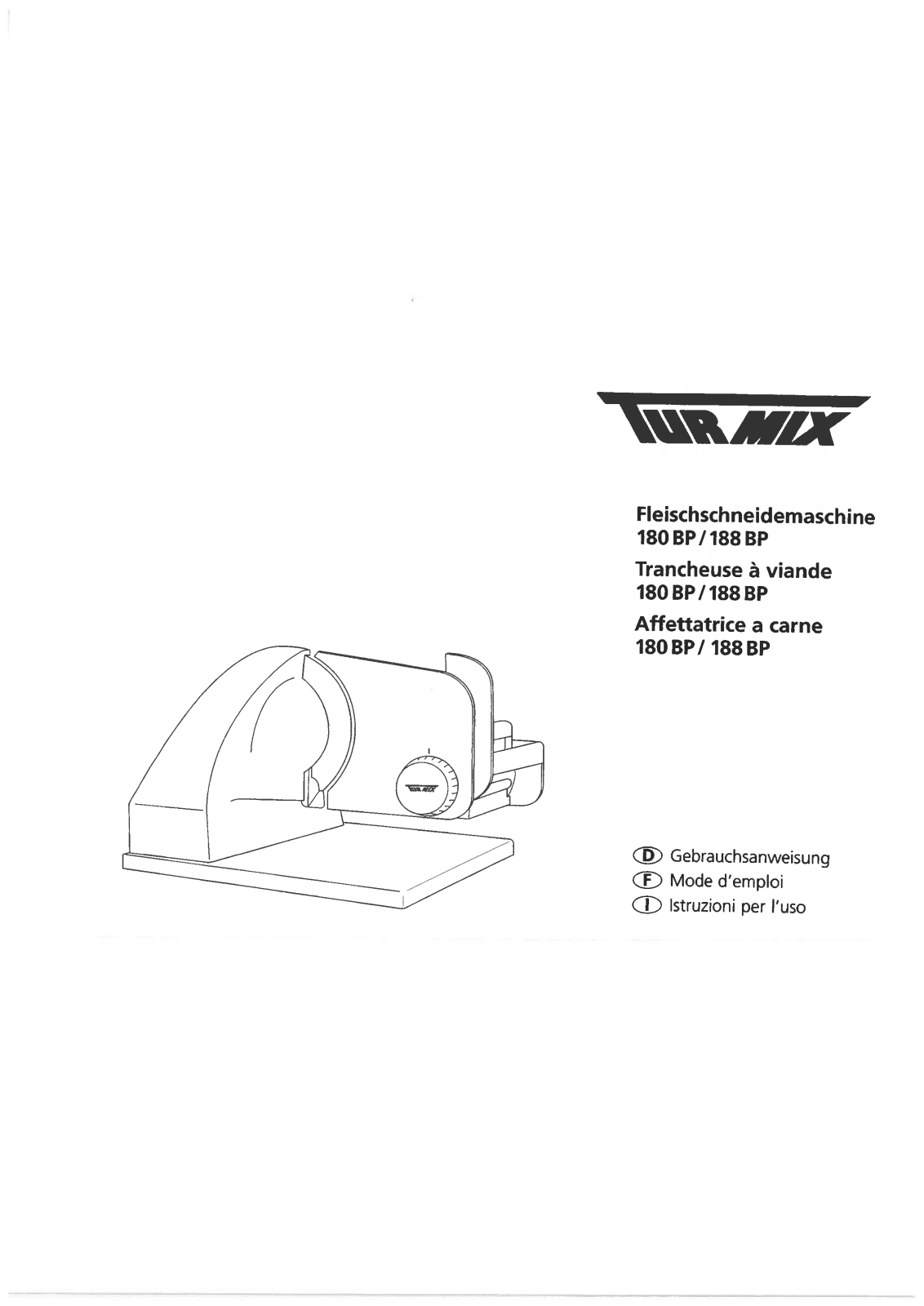 Turmix 188 BP, 180 BP User Manual