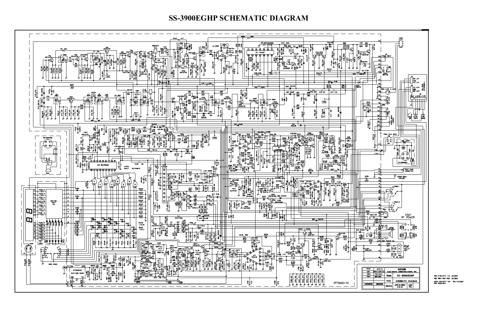 Ranger SS3900EGHP Schematic