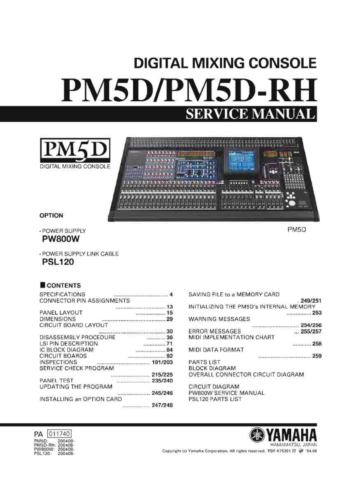 Yamaha PM-5-D Service Manual