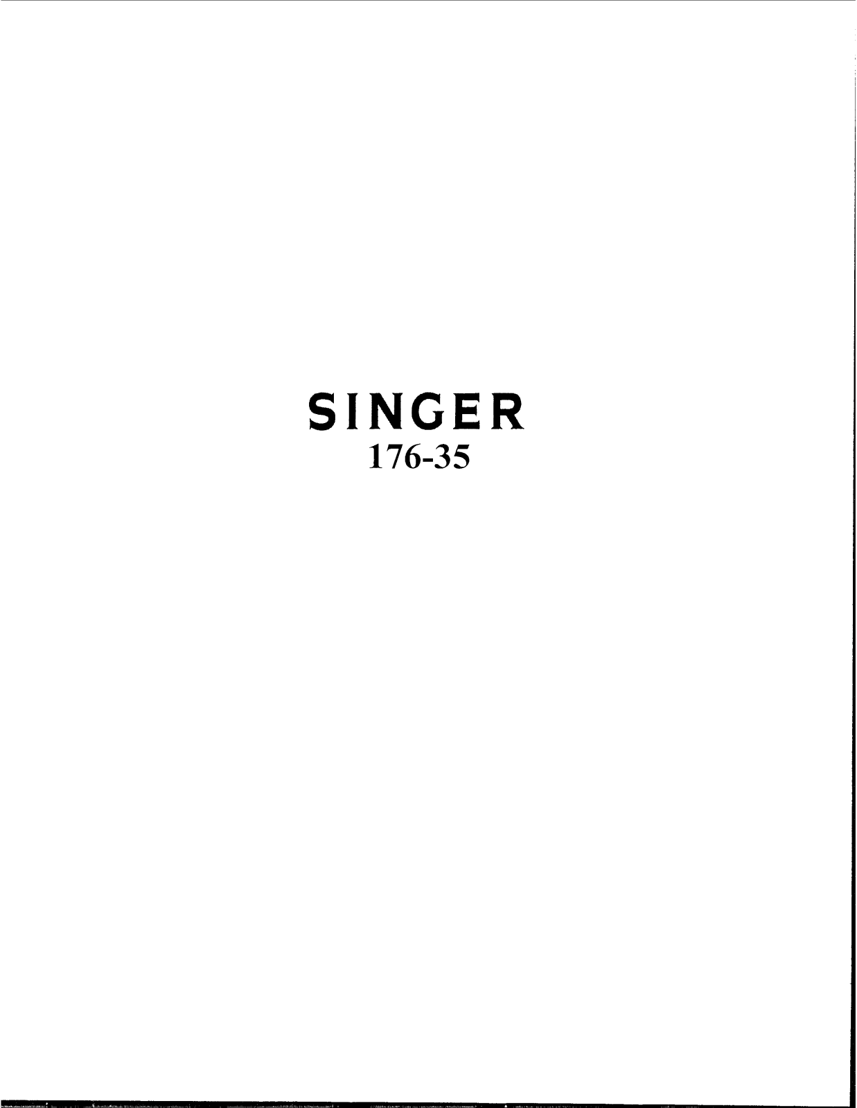 Singer 176-35 User Manual