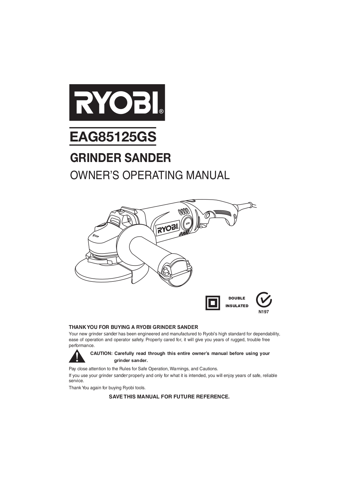 Ryobi EAG85125GS User Manual