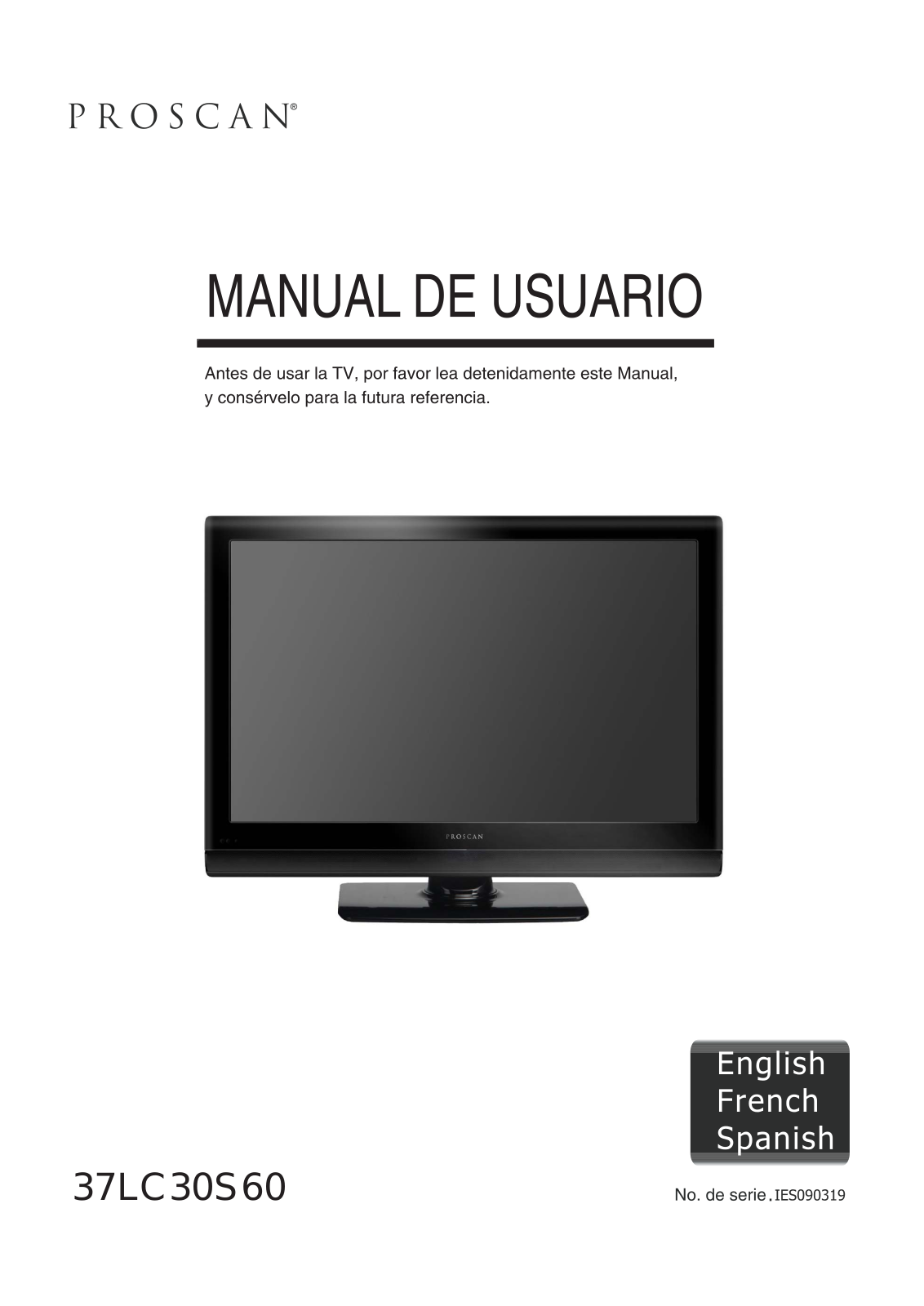 Proscan 37LC30S60 User Manual