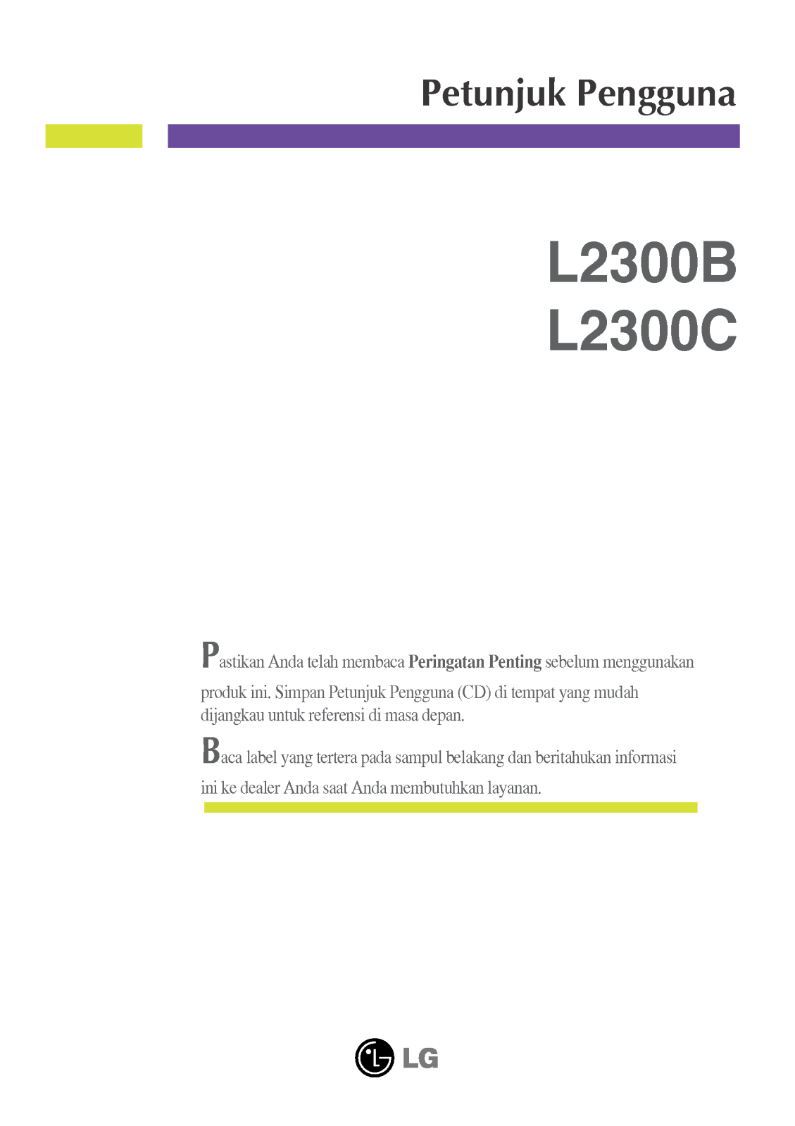 Lg L2300C User Manual