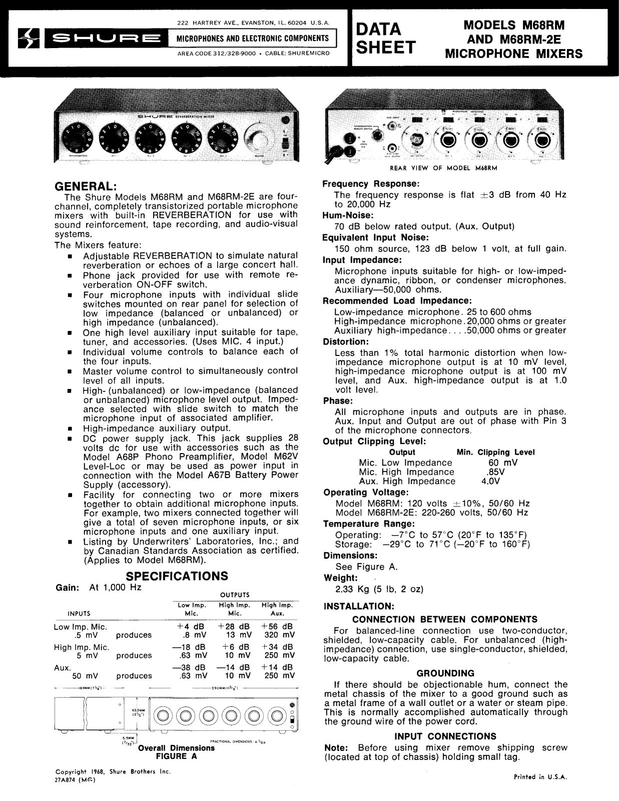 Shure M68RM User Guide - ManualMachine.com