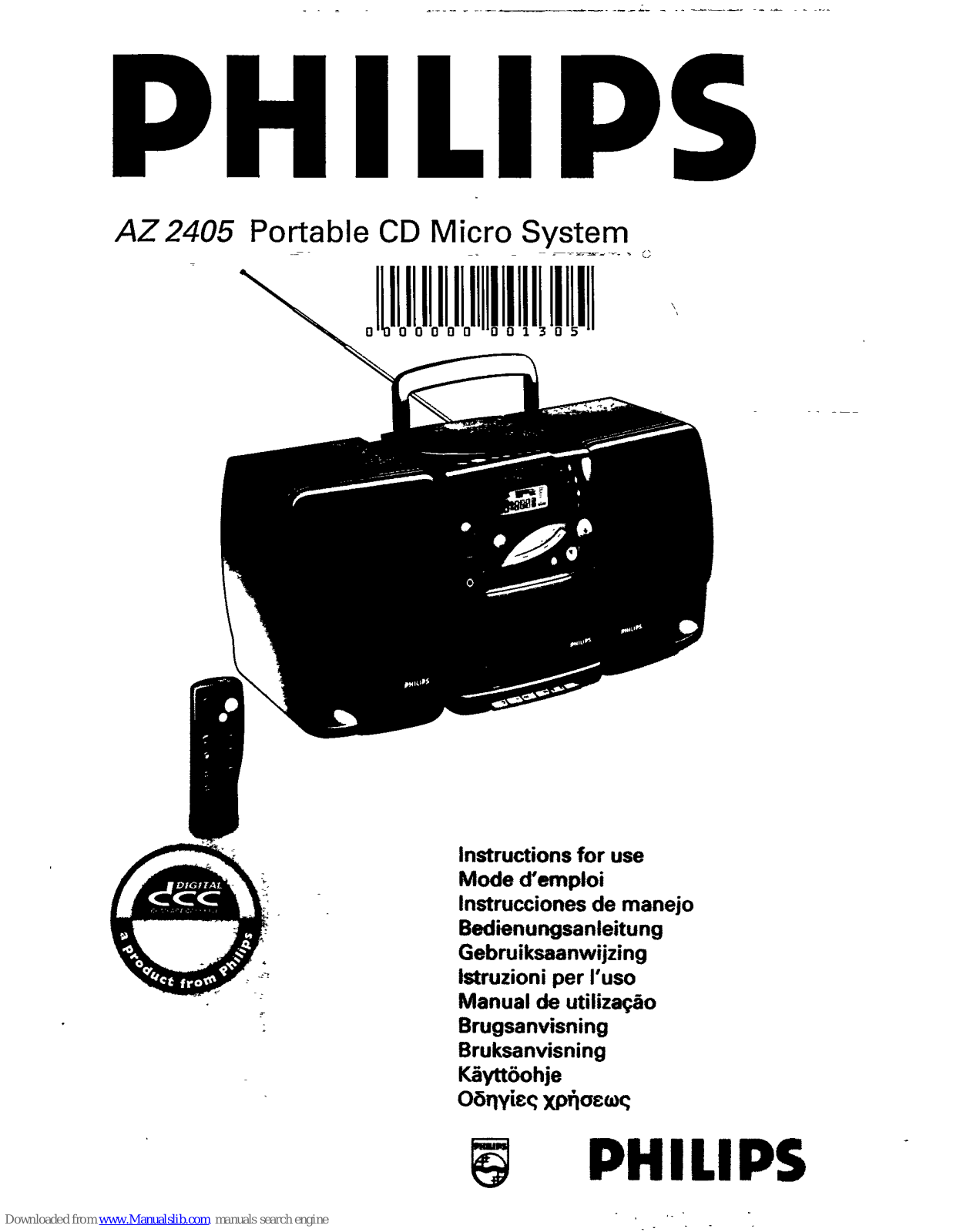 Philips AZ2405s, AZ 2405 User Manual