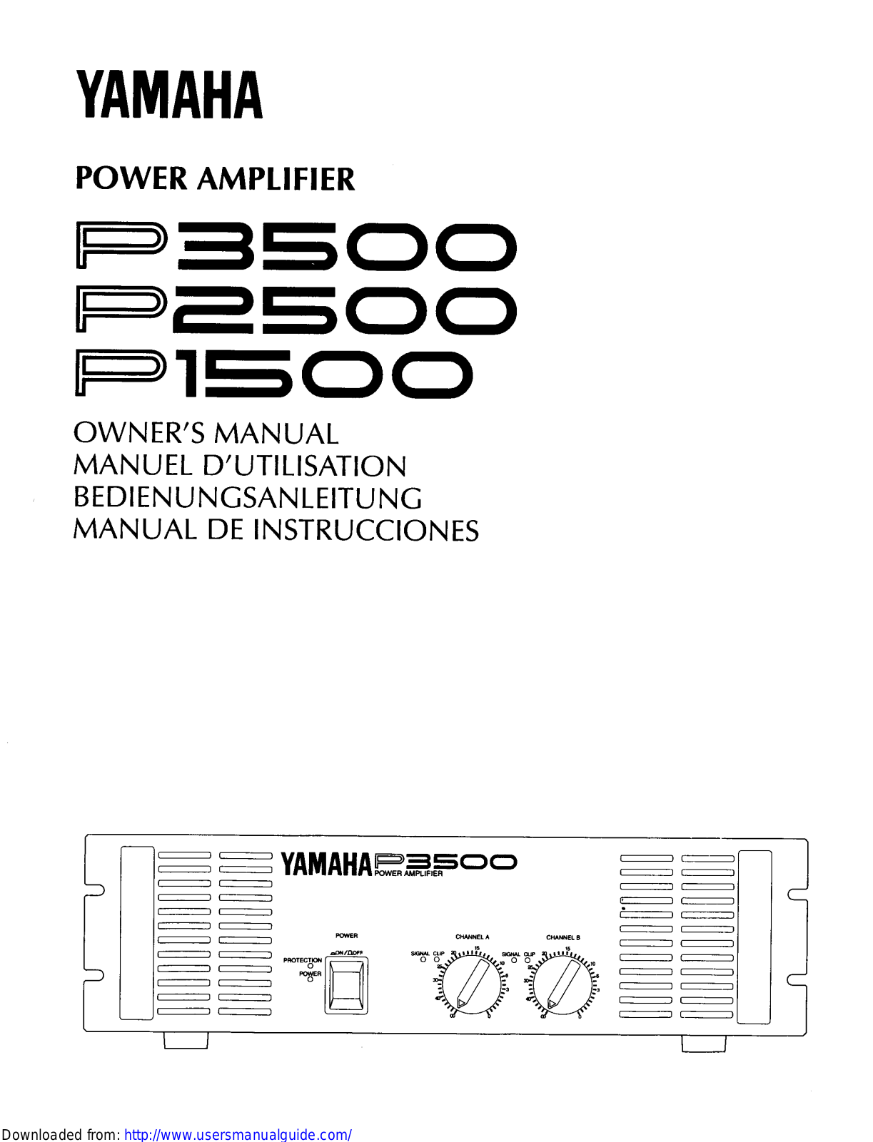 Yamaha Audio P3500, P2500, P1500 User Manual