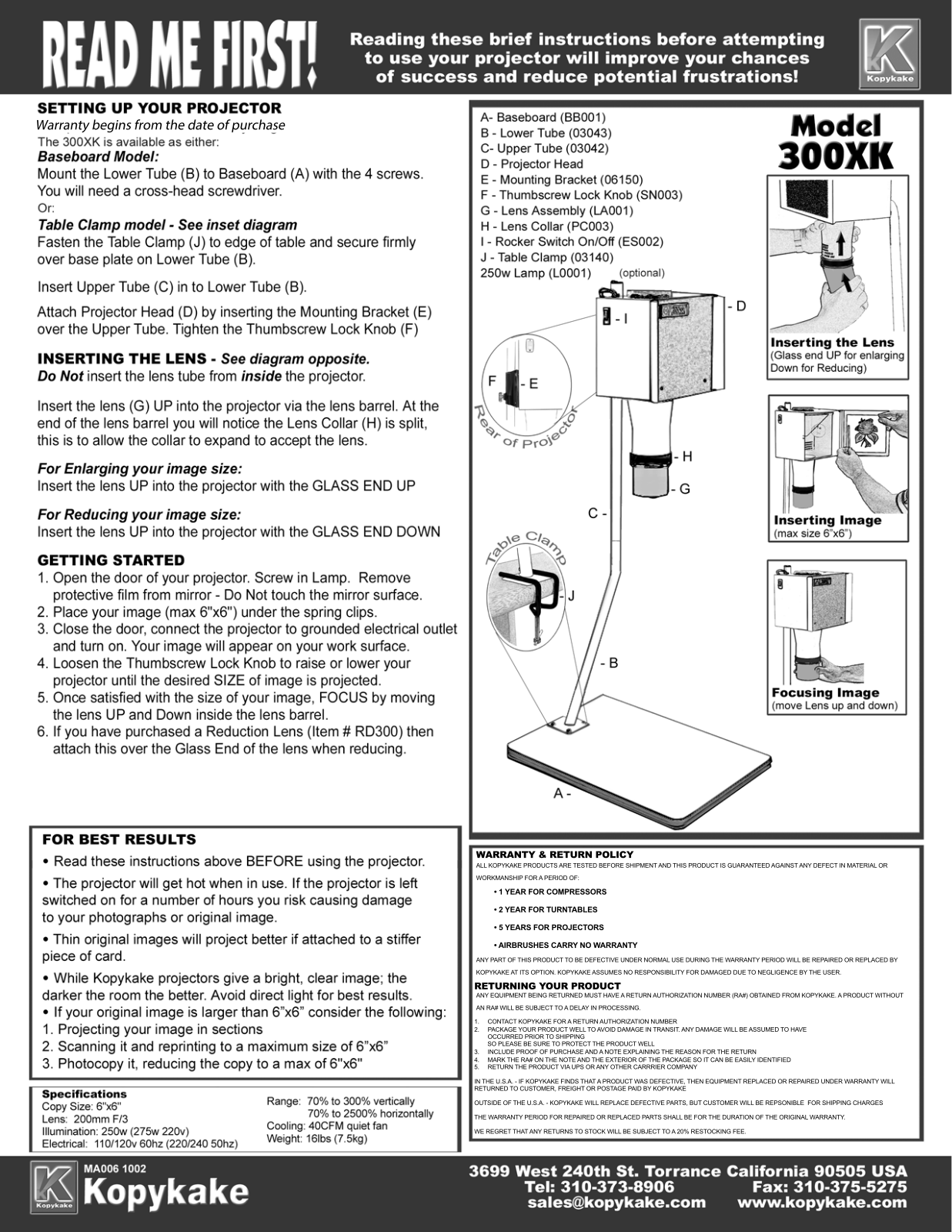 Kopykake 300XK Installation  Manual