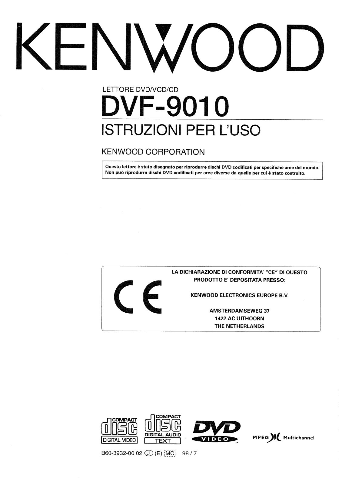 Kenwood DVF-9010 User Manual