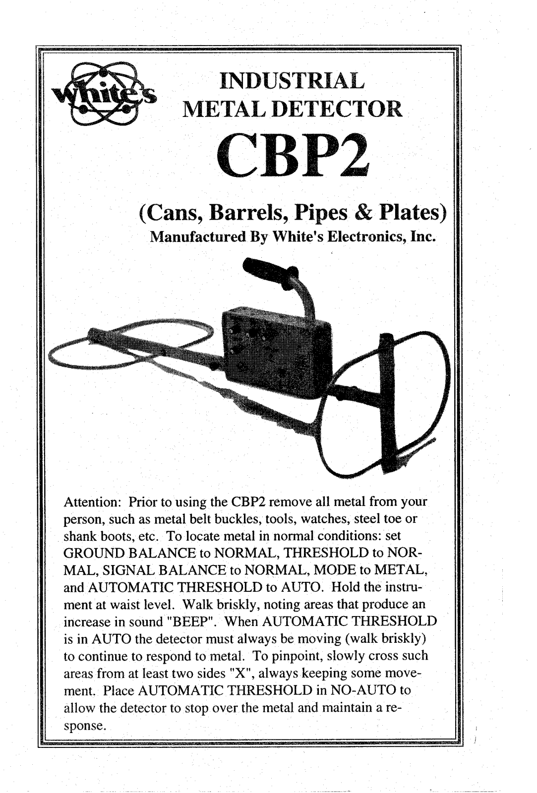 Whites Electronics CBP-2 User Manual