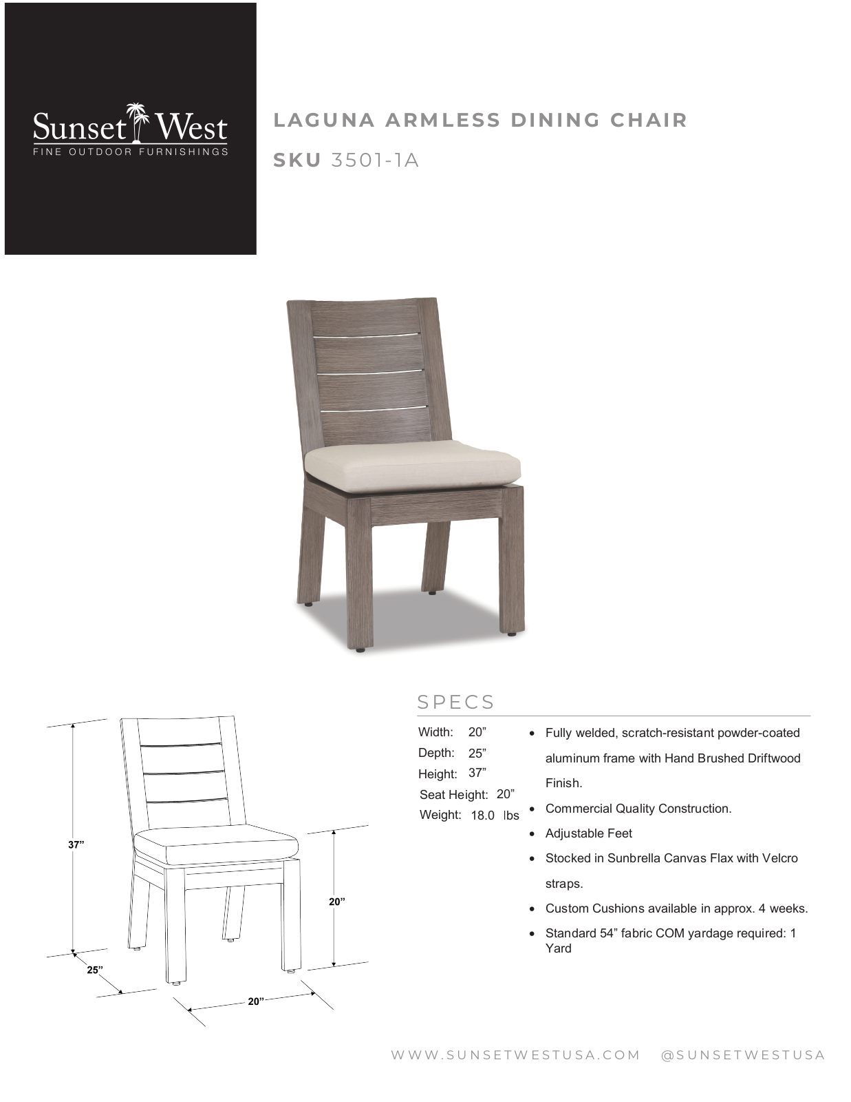 Sunset West XSW1565 Specifications - ManualMachine.com