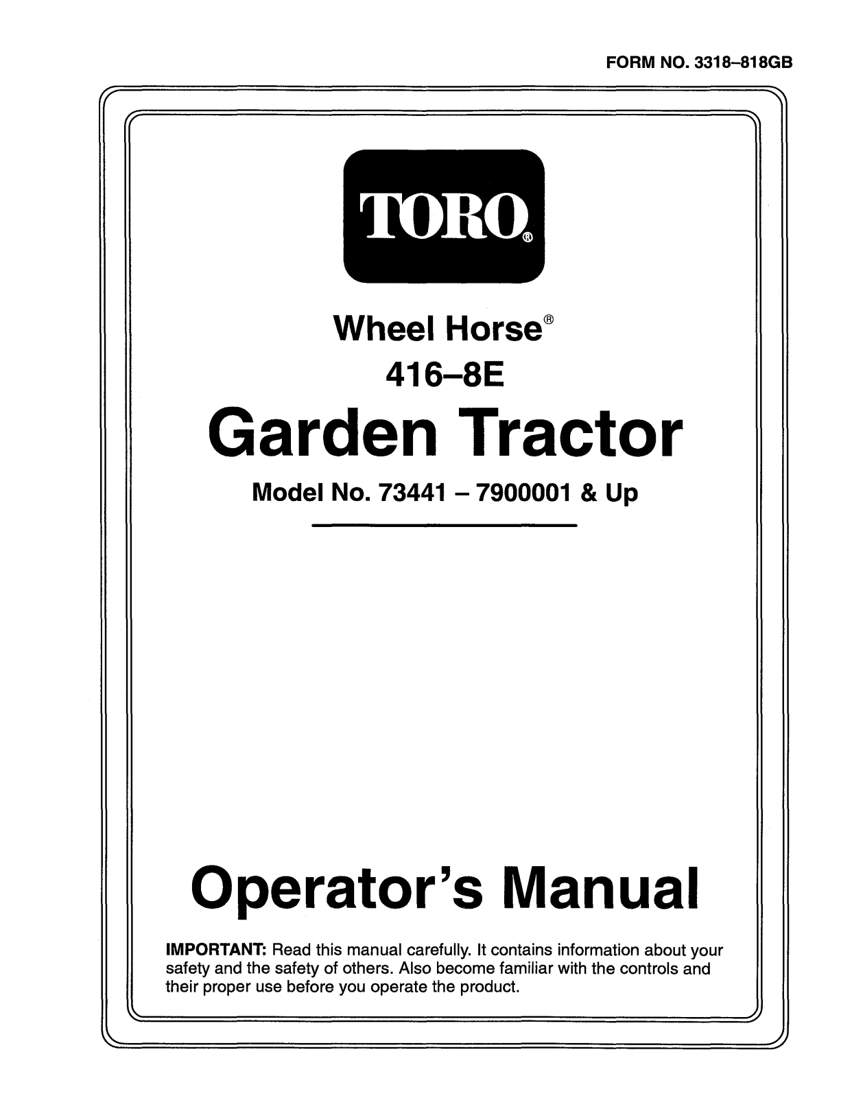 Toro 73441 Operator's Manual