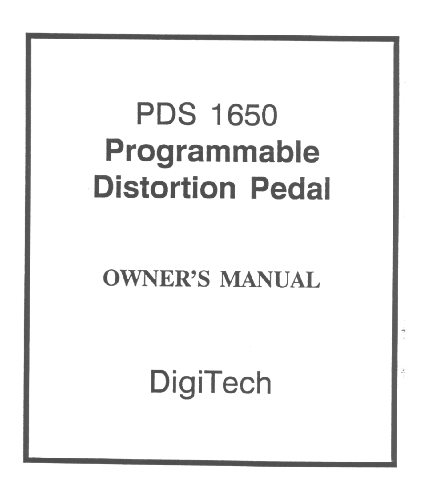 DigiTech PDS1650 User Manual