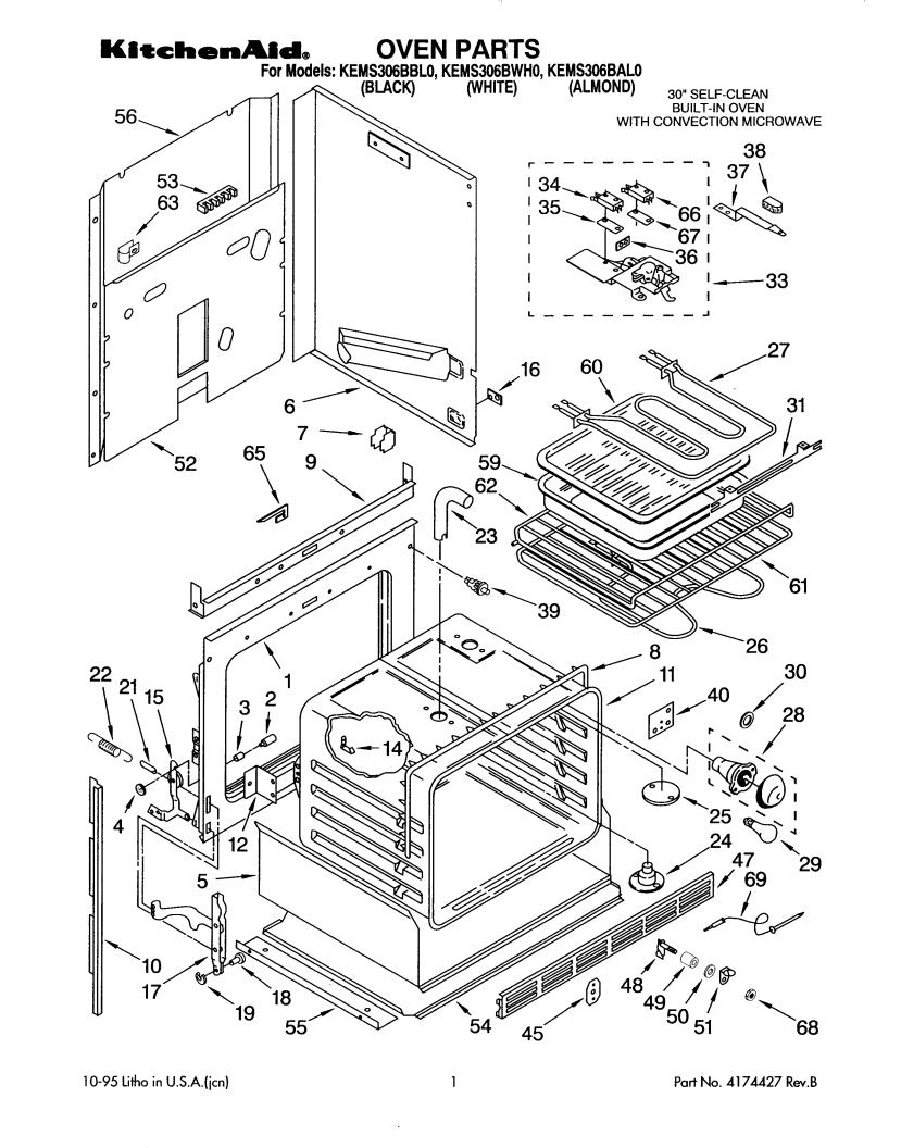 KitchenAid KEMS306BWH0 Parts List