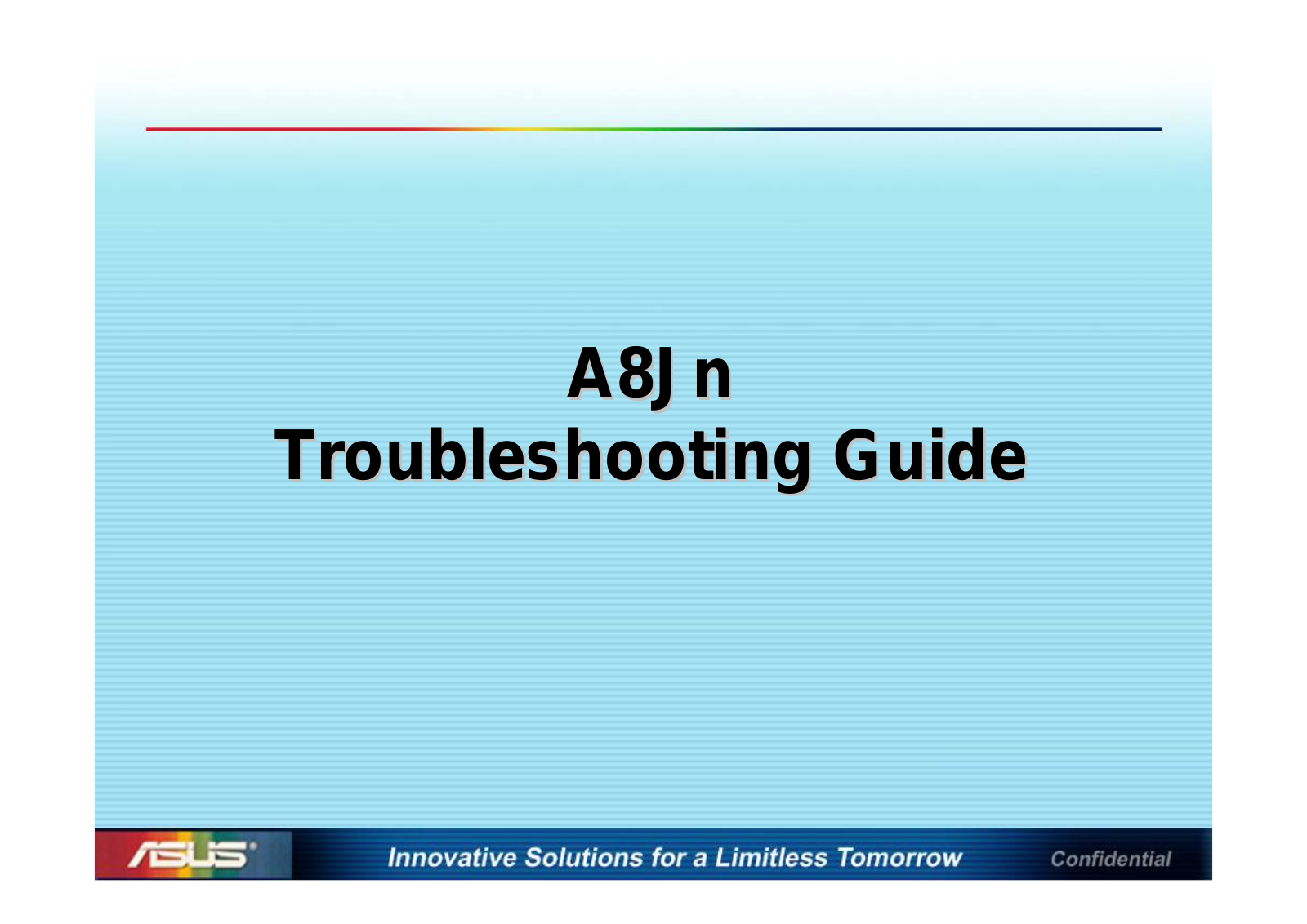 Asus A8Jn Troubleshooting Guide