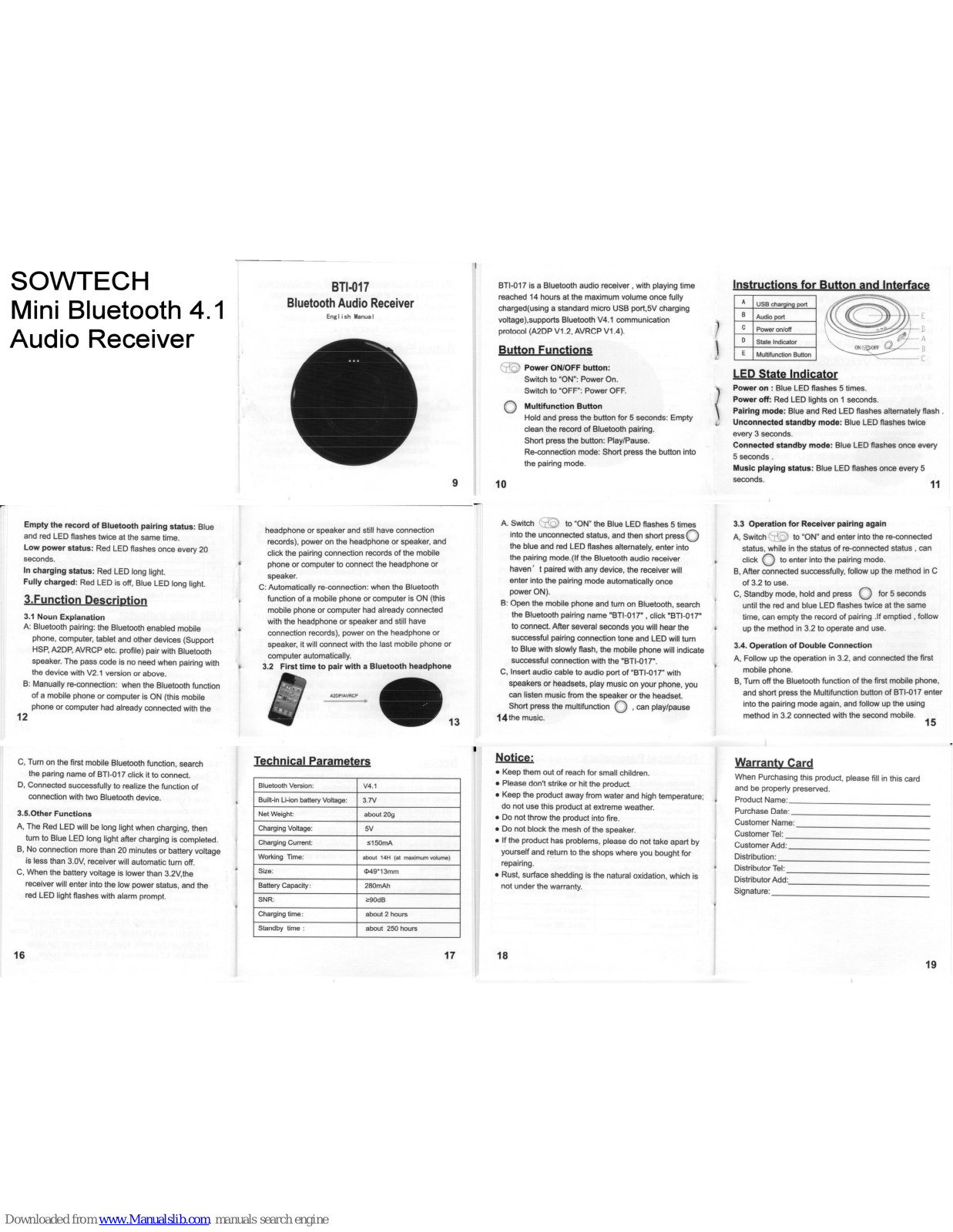 Sowtech BTI-017 User Manual - ManualMachine.com