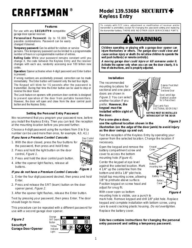 Craftsman 139.53684 User Manual