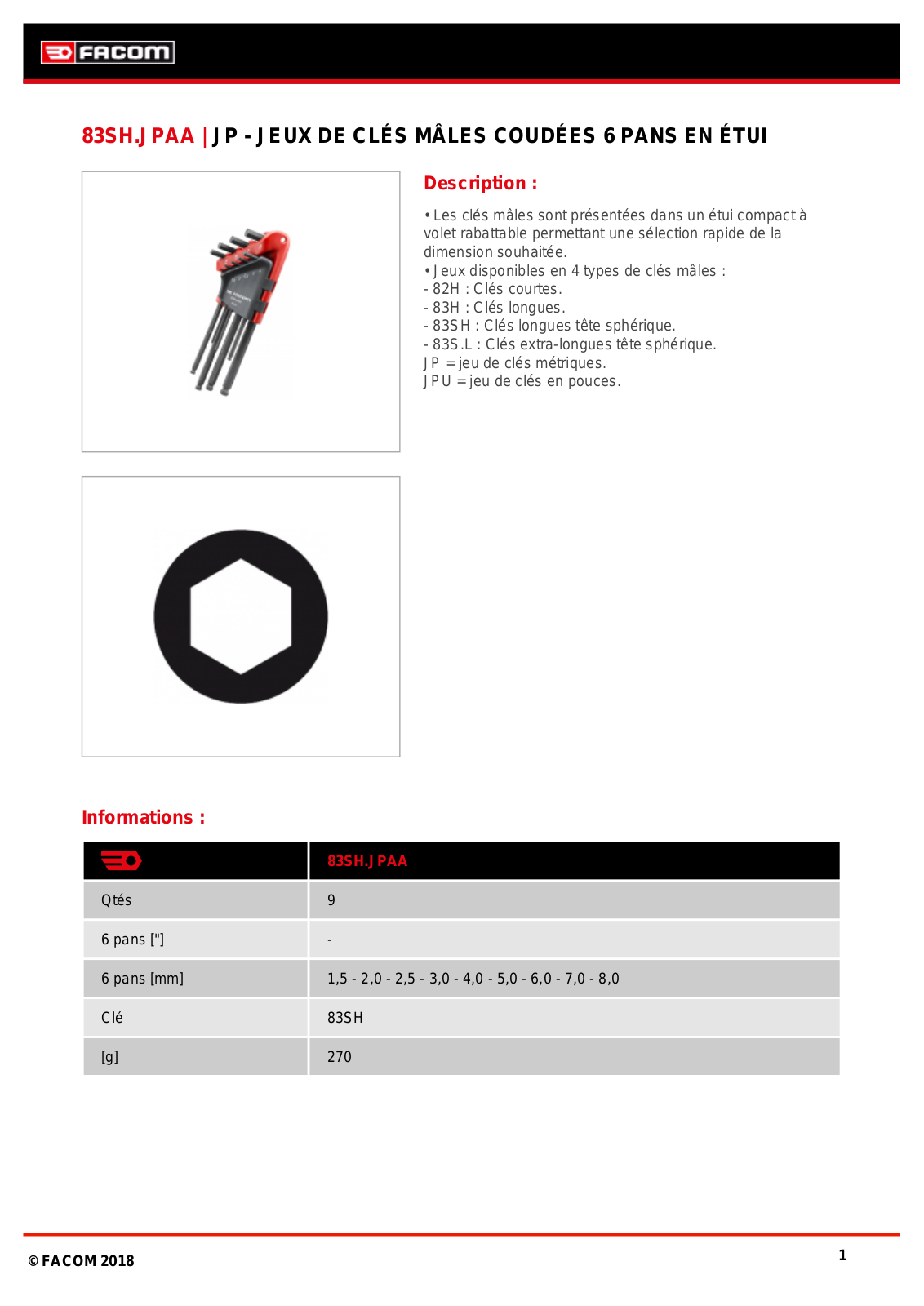 Facom 83SH.JPAAPF Specification - ManualMachine.com