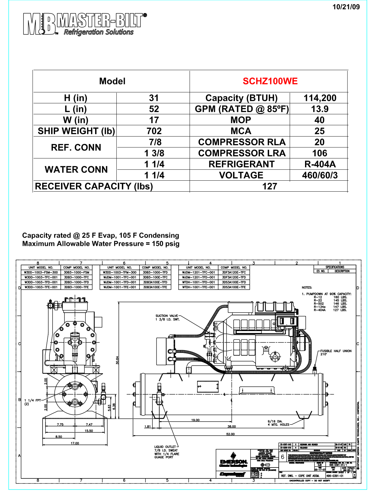 Master-Bilt SCHZ100WE User Manual