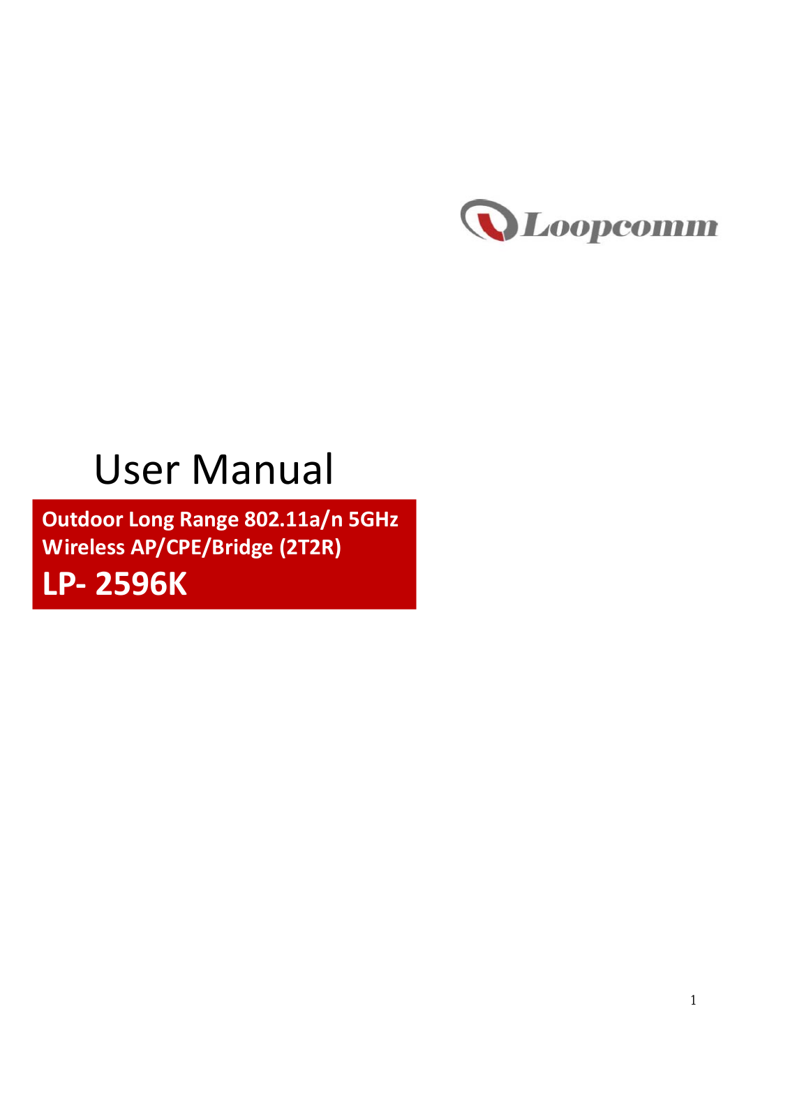 Loopcomm Technology LP2596KUS User Manual