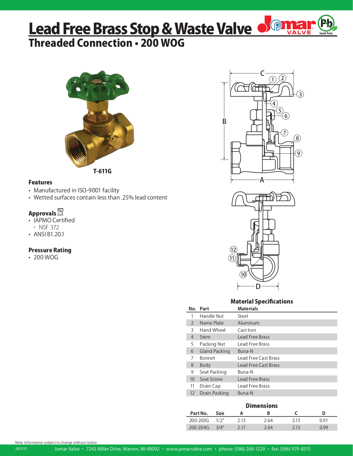 Jomar T-611G User Manual