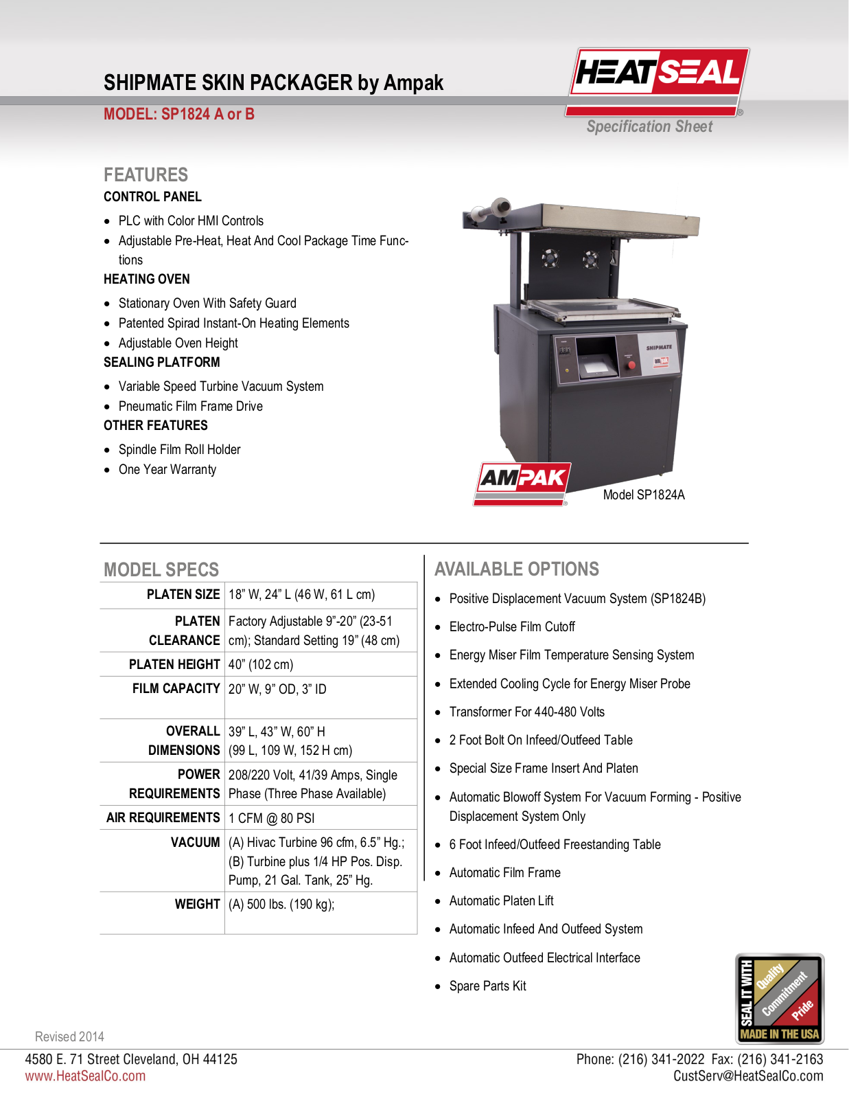 Heat Seal SP1824A User Manual