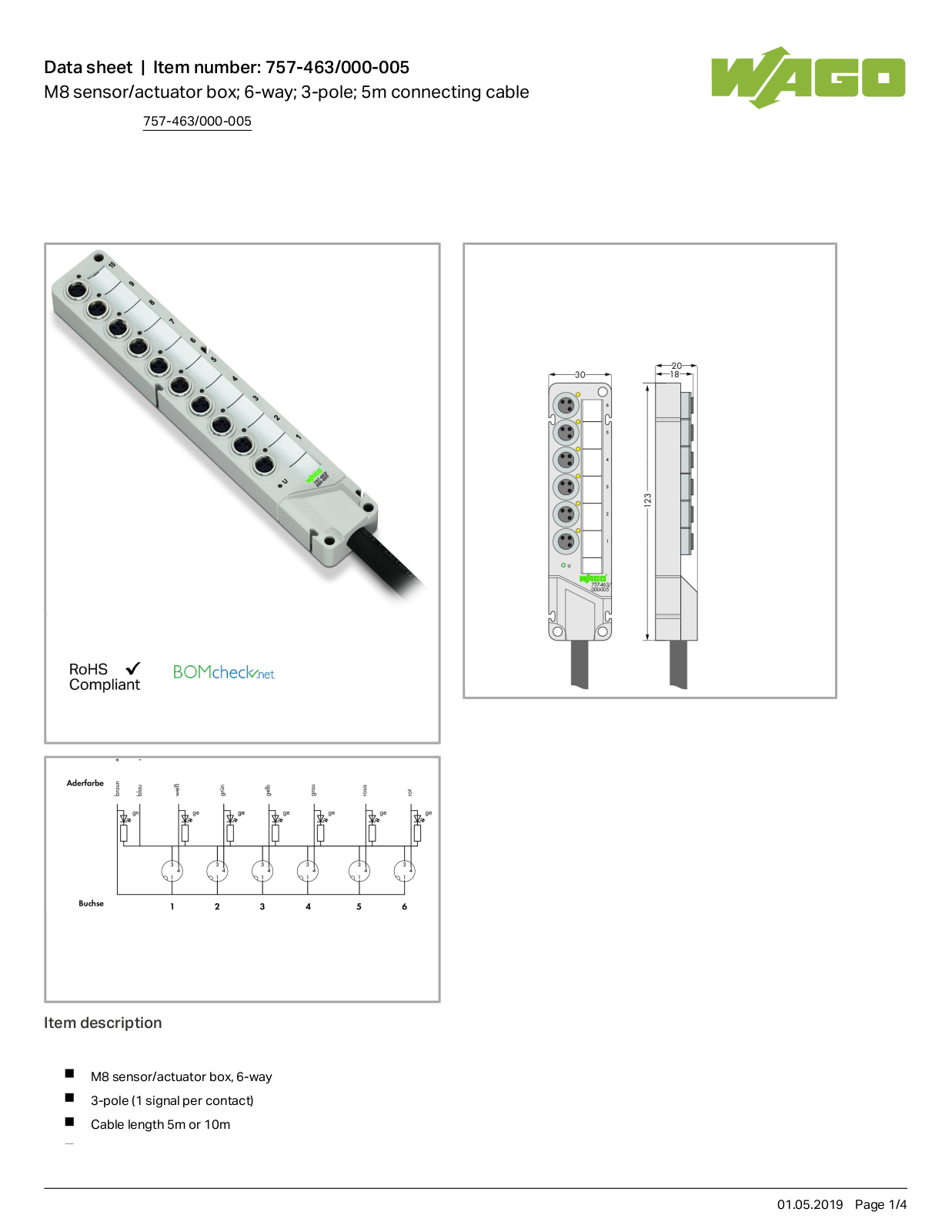 Wago 757-463/000-005 Data Sheet