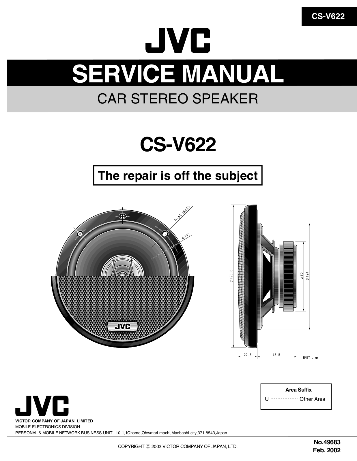 JVC CS-V622 Service Manual