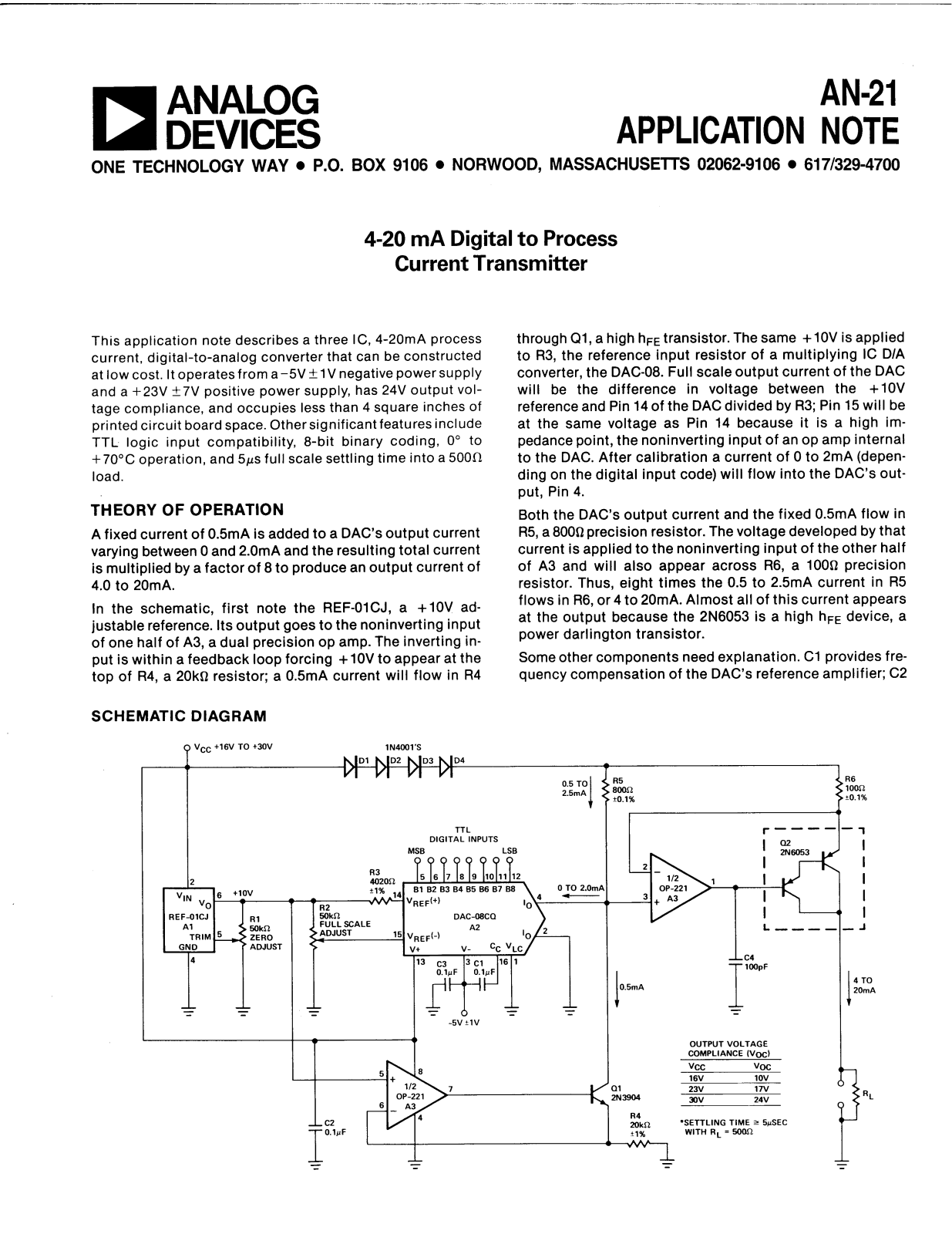 Analog Devices AN21 Application Notes