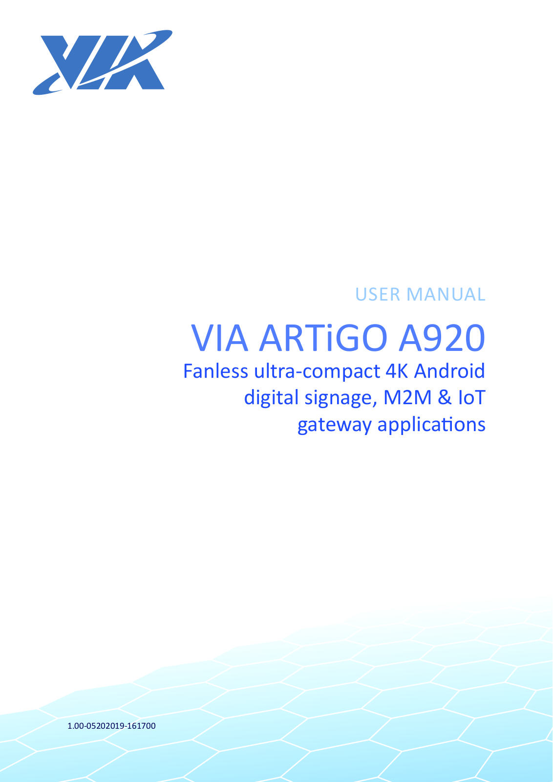 VIA Technologies ARTiGO A920 User Manual