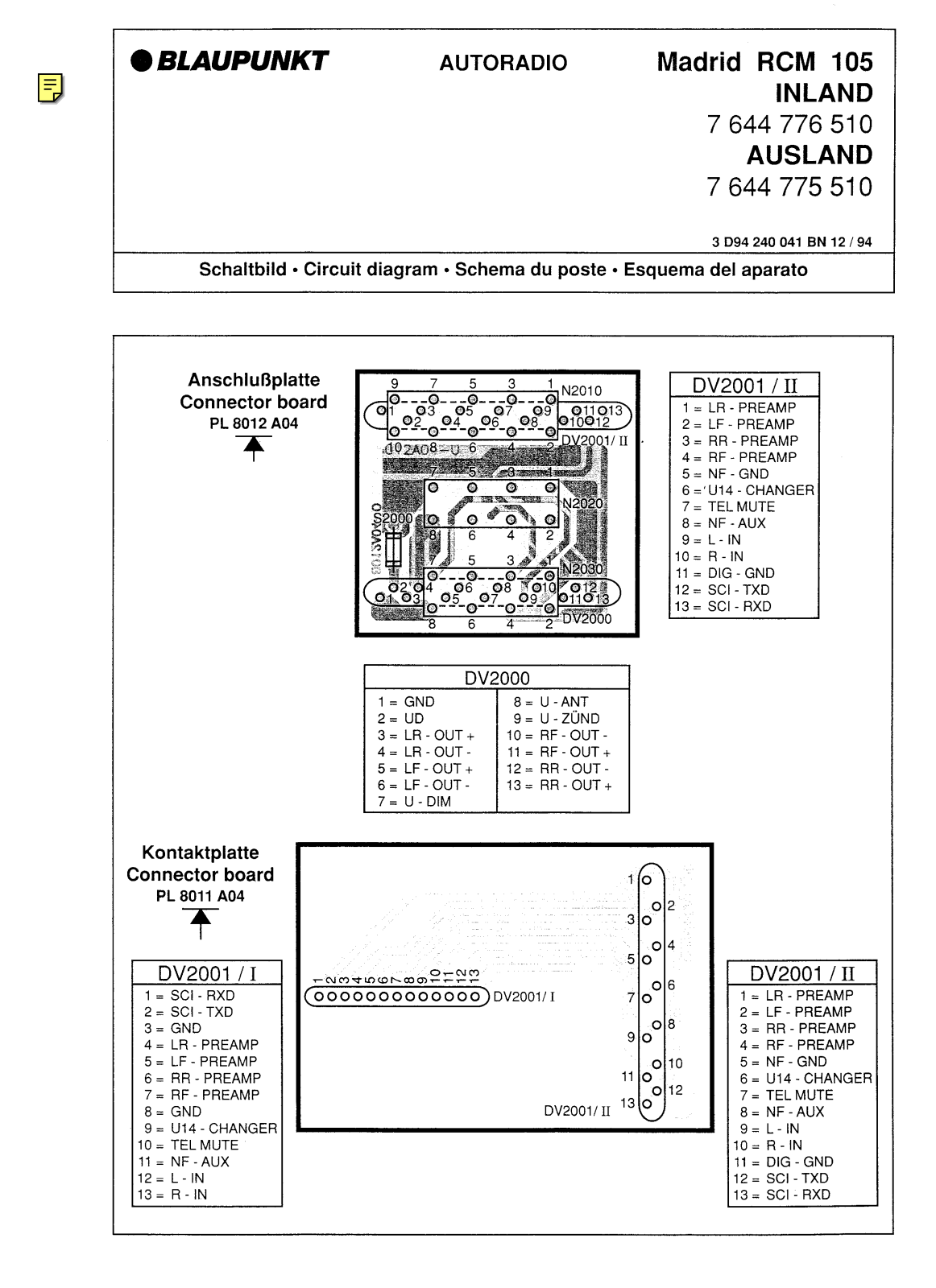 Blaupunkt 105 Schematics