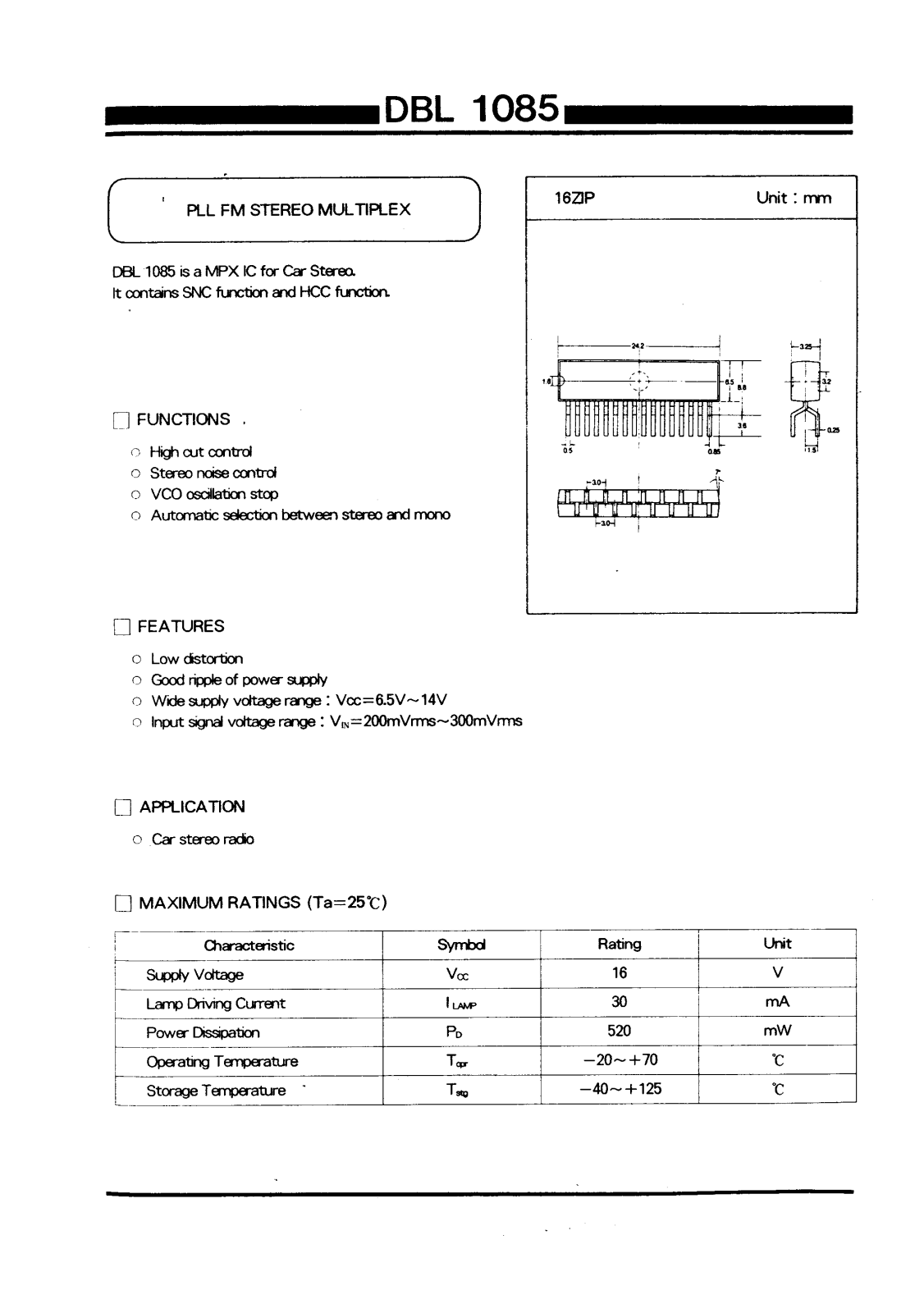 Daewoo Semiconductor DBL1085 Datasheet