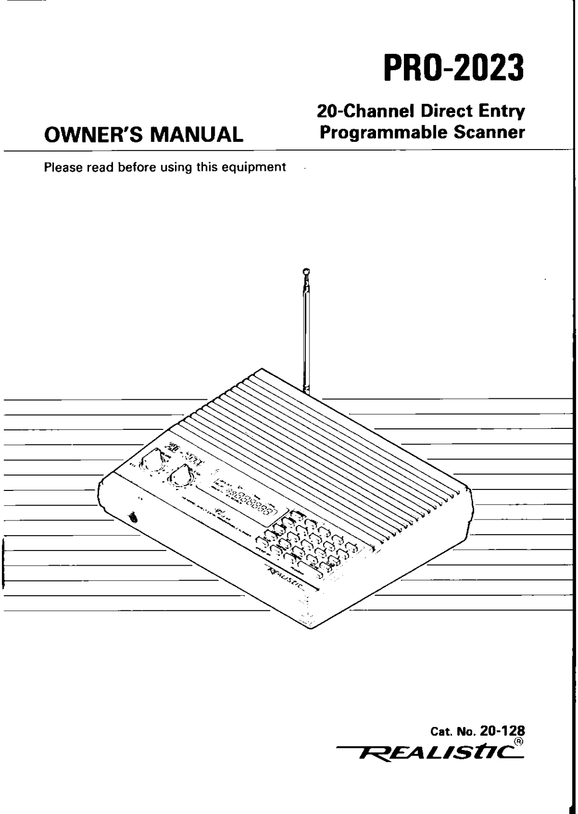 RadioShack PRO-2023 Owners Manual