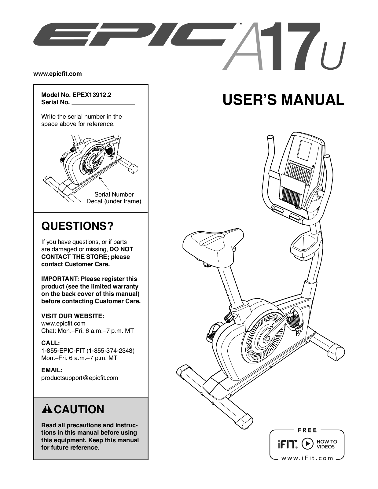 Epic EPEX139122 Owner's Manual