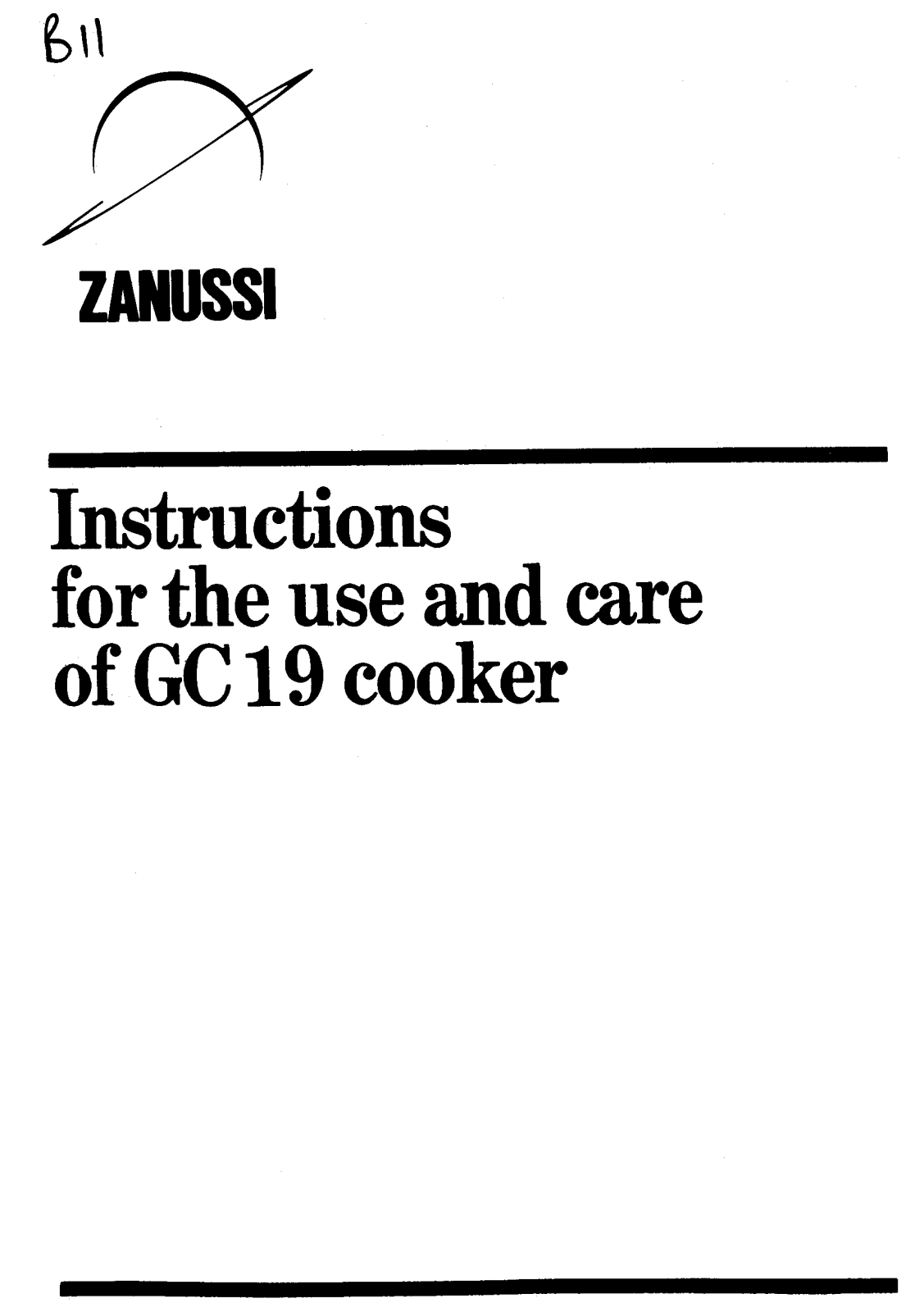 Zanussi GC19 User Manual