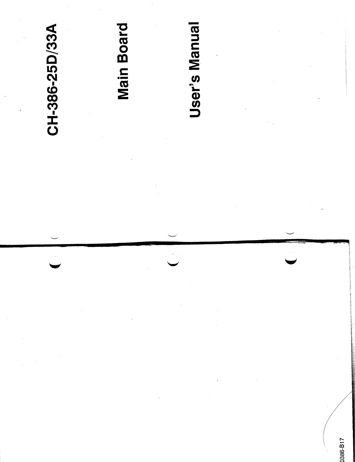 Chicony CH-386-25D, CH-386-33A User's Manual - ManualMachine.com