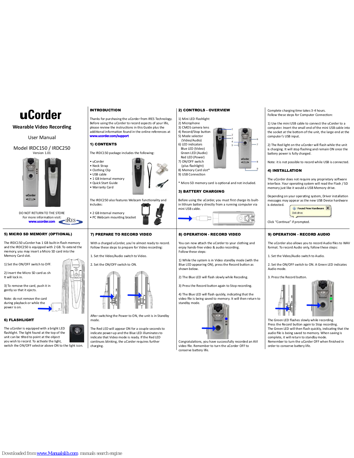 ucorder IRDC150, IRDC250 User Manual - ManualMachine.com