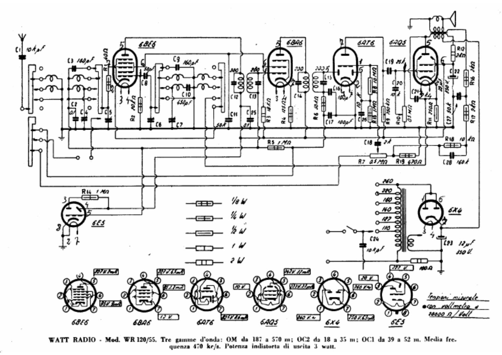 Watt Radio wr120 55 schematic