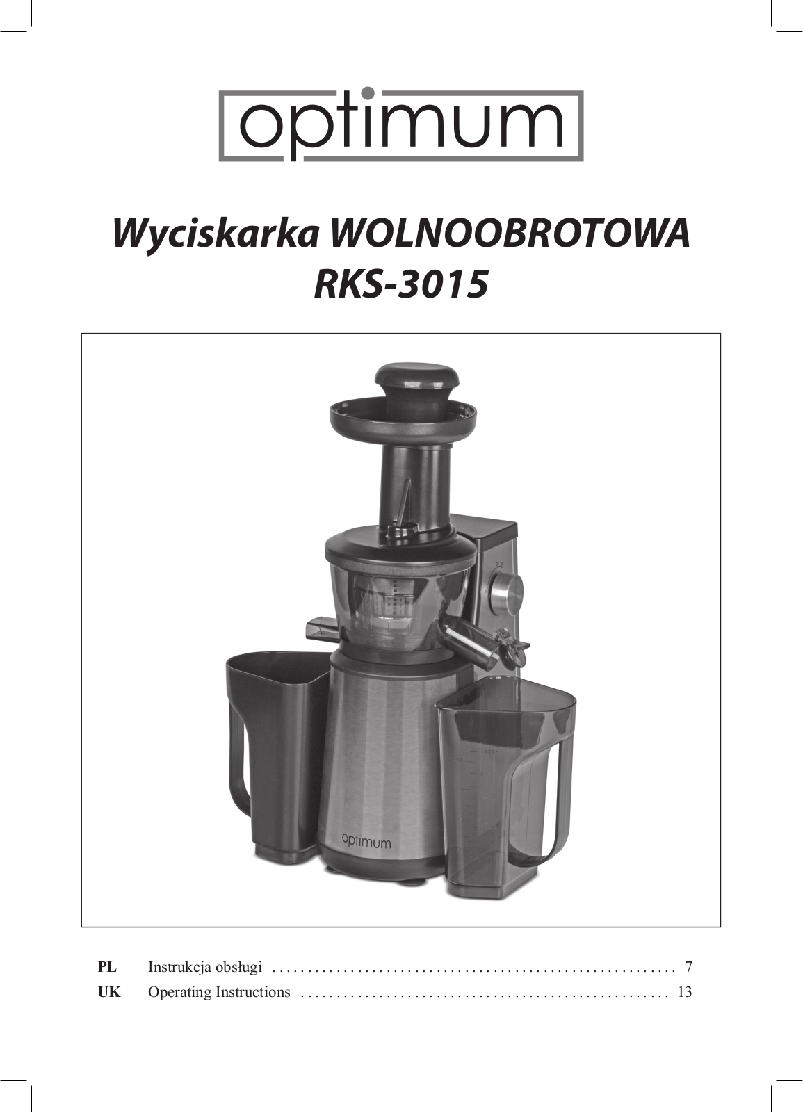 OPTIMUM RKS-3015 User guide - ManualMachine.com
