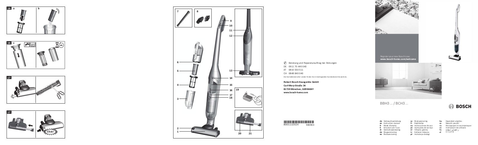 Bosch BCH3K255 User Manual