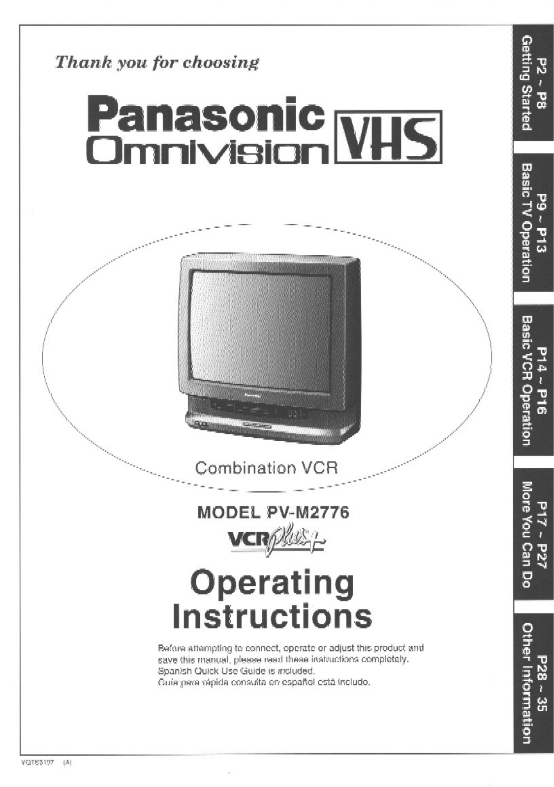 Panasonic PV-M2776 User Manual