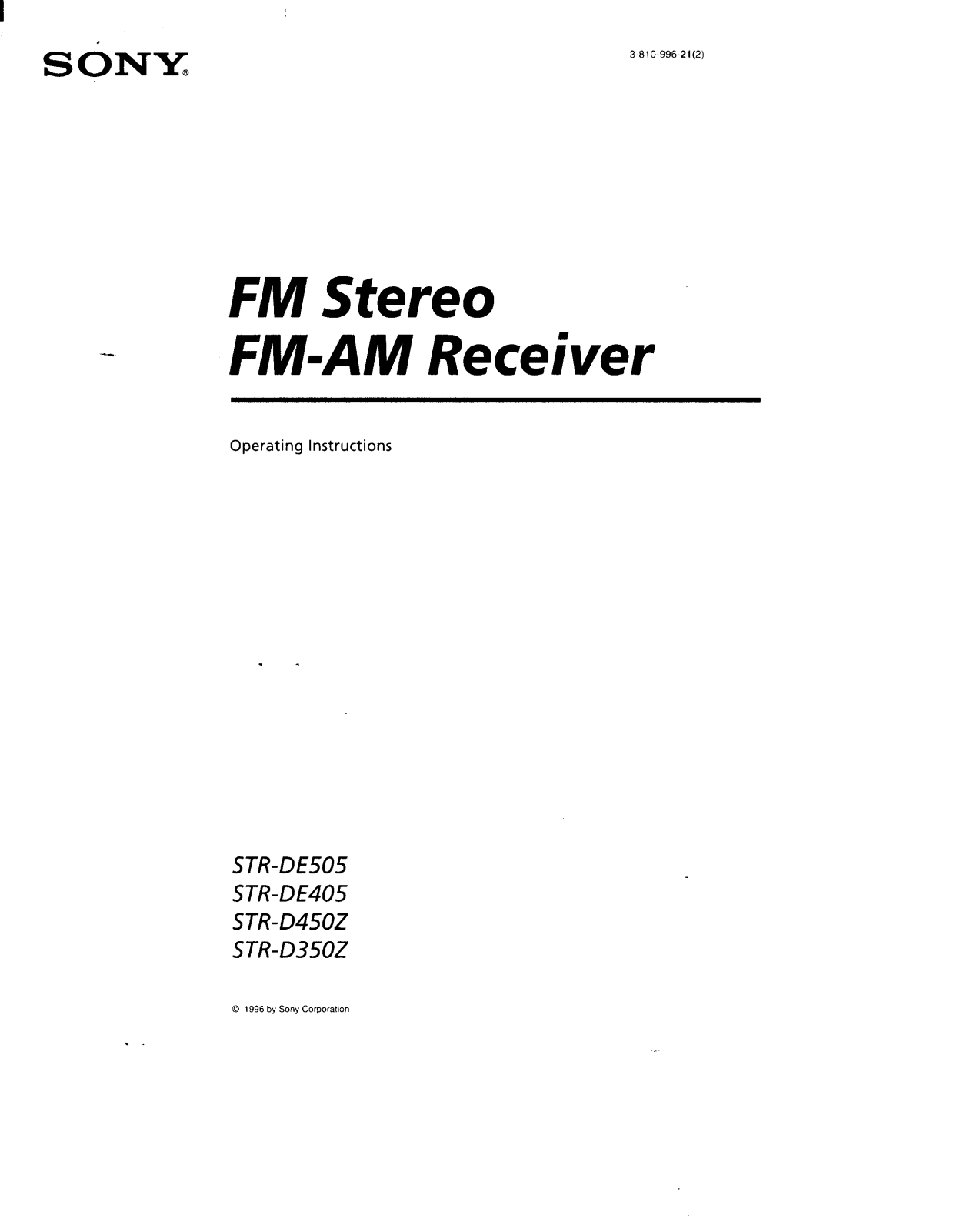 Sony STR-DE505 User Manual