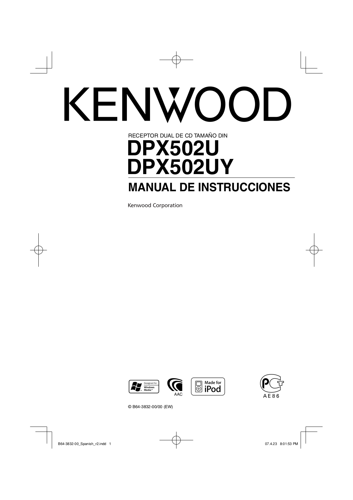 Kenwood DPX502U, DPX502UY User Manual