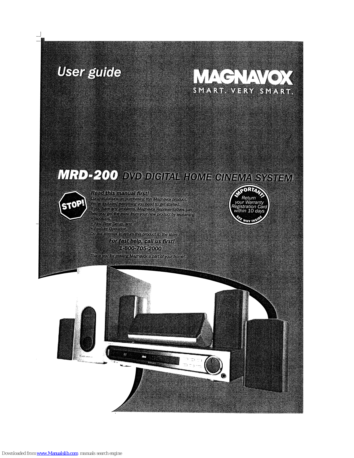 Magnavox MRD20037 - Dvd Receiver Digital Home Cinema, MRD2003799 - Dvd Receiver Digital Home Cinema, MRD-200 User Manual