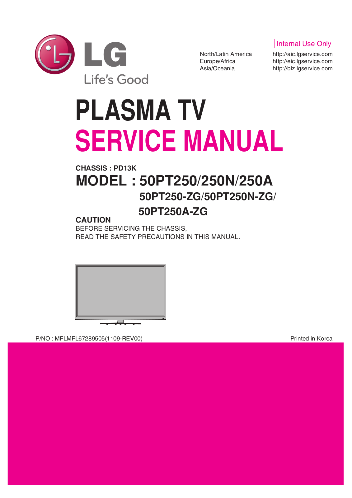 LG 50PT250NA Schematic