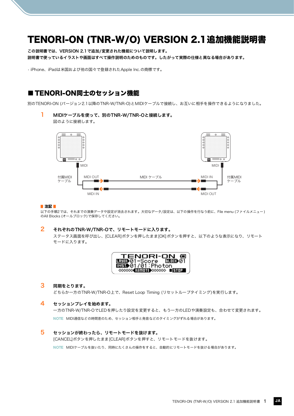 Yamaha TNR-W User Manual