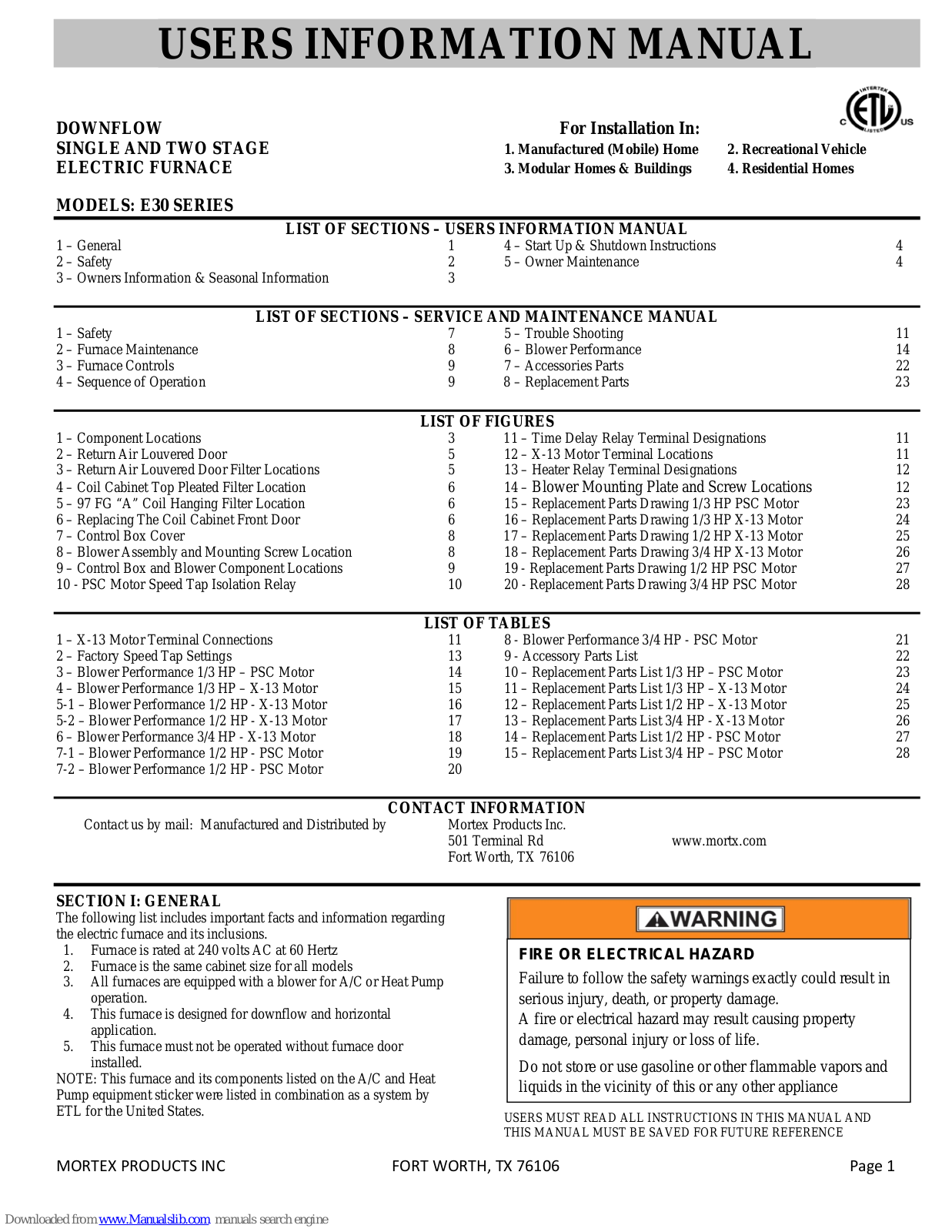 MORTEX E30A2D005AAA, E30A2D012ABA, E30A2D0008ABA, E30A2D010ABA, E30A2D020ABA User Manual